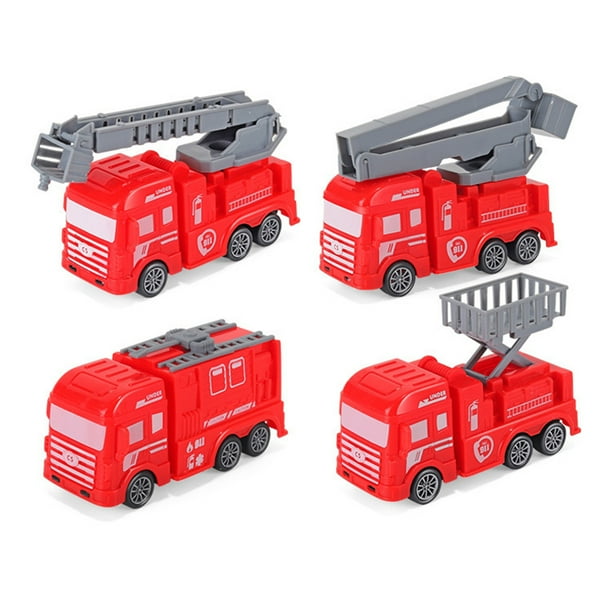 Juego de 8 camiones de bomberos para niños, coches de bomberos extraíbles, juego de juguetes educativos para la escuela, cumpleaños para niños de 3 años o más.