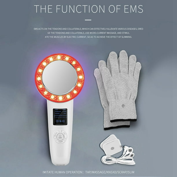 6 En 1 EMS Masajeador Corporal Adelgazante Instrumento De Belleza Antiarrugas Con Luz De Color Ultr trasonido De Belleza Us galvanica corporal facial Spptty Productos para el cuidado de la piel Walmar...