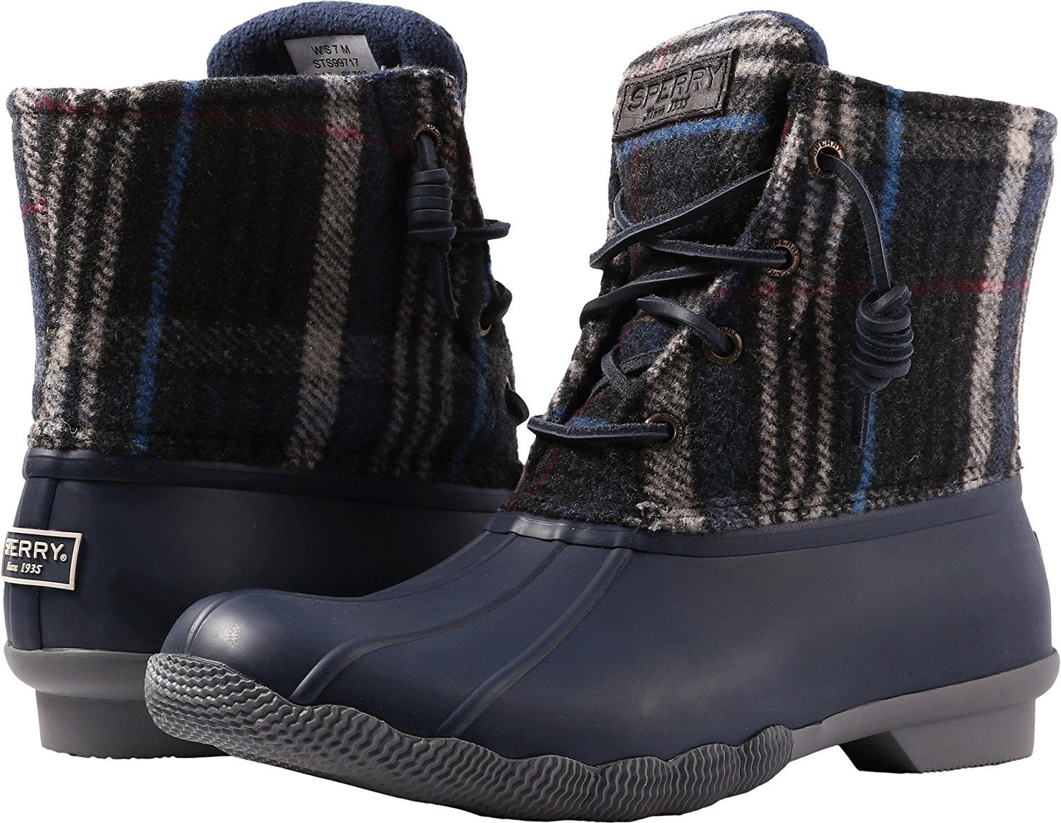 sperry boots navy blue