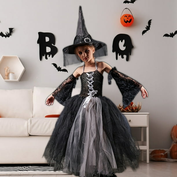 SAYOO conjunto de disfraz de Cosplay para ninas vestido de bruja de Halloween con sombrero atuendo para accesorios de juego de rol SAYOO Moda