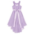 thumbnail image 4 of Linjinx Flower Girl Sleeveless Beaded High Low Dress Asymmetrical Chiffon Junior Bridesmaid Dress Lavender 8, 4 of 4