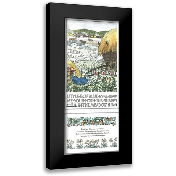 Bedford, Francis D. 8x14 Black Modern Framed Museum Art Print Titled - Little Boy Blue