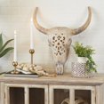 thumbnail image 2 of DecMode Brown Polyresin Skull Bull Wall Decor, 2 of 7