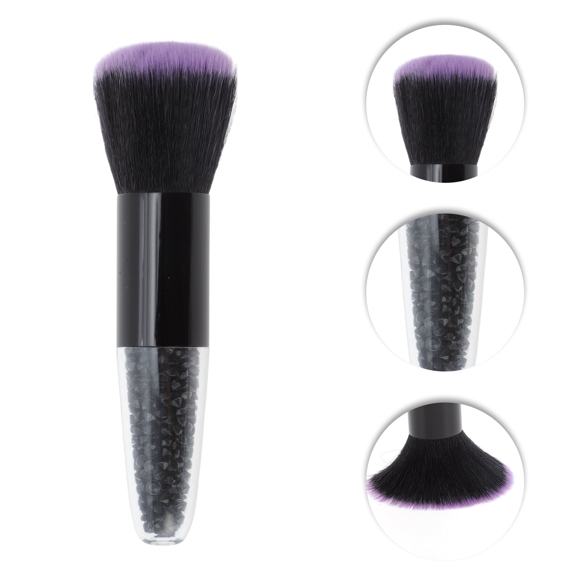Unique Bargains 1 Pc Fluffy Blush Brush for Travel Black