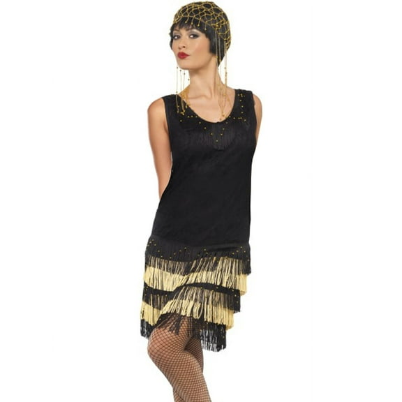 Womens 20s Dazzling Vintage Fringe Flapper Dress Costume Small 6-8