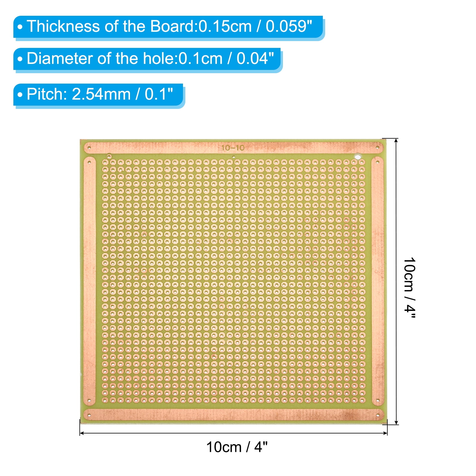 4" x 4" PCB Board Circuit, 12 Pcs Single Sided Prototype Solder Boards for Soldering and Electronic Project Circuit Boards Solderable Breadboard, Yellow