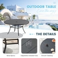 thumbnail image 4 of DIFY 60" Round Metal Patio Dining Table for 4, Outdoor Dining Table with Umbrella Hole, Black, 4 of 5