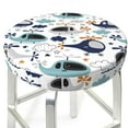 thumbnail image 3 of Lsque Cartoon Helicopters Pattern Round Bar chair cushion covers Velvet Fabric Premium Comfort Protects from Scratches and Stains for 14-17 Inch Chair-12 inch, 3 of 7