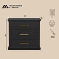 thumbnail image 4 of Clifford Traditional Nightstand in Black (3-Drawer), 4 of 10