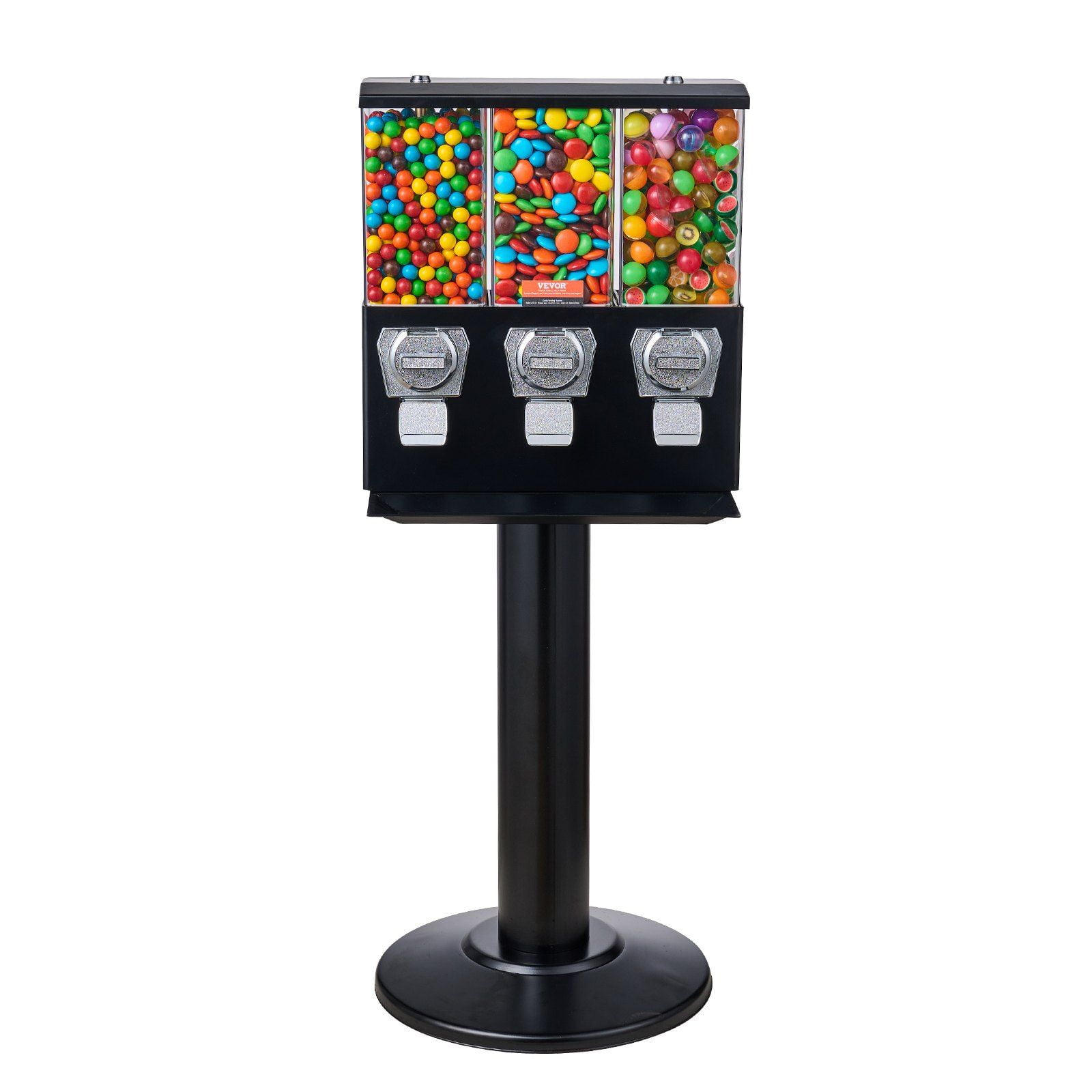 Vintage Black Gumball Machine with Stand - Coin-Operated Candy Dispenser Vending Bank
