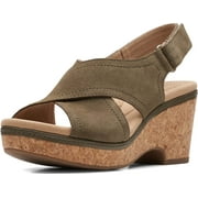 Angle View: Clarks Womens, Giselle Cove Sandal Olive 9.5 M