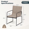 thumbnail image 2 of GVN Outdoor Kitchen Chair, Dinner Chairs,Outdoor Dining Chairs Set of 2 Patio Furniture Chair with Breathable Seat and Backrest-Brown, 2 of 8