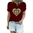 thumbnail image 2 of Pompotops T-Shirt Décontracté Sexy Mode Été Col Rond Imprimé Manches Courtes Ample, 2 of 3