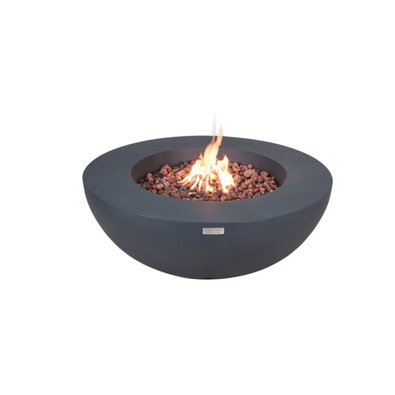 Elementi 42" Lunar Bowl Fire Pit - Dark Gray, Natural Gas