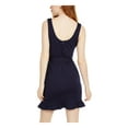 thumbnail image 2 of City Studio Womens Textured Ruffled Fit & Flare Dress, Blue, Juniors, 3, 2 of 4