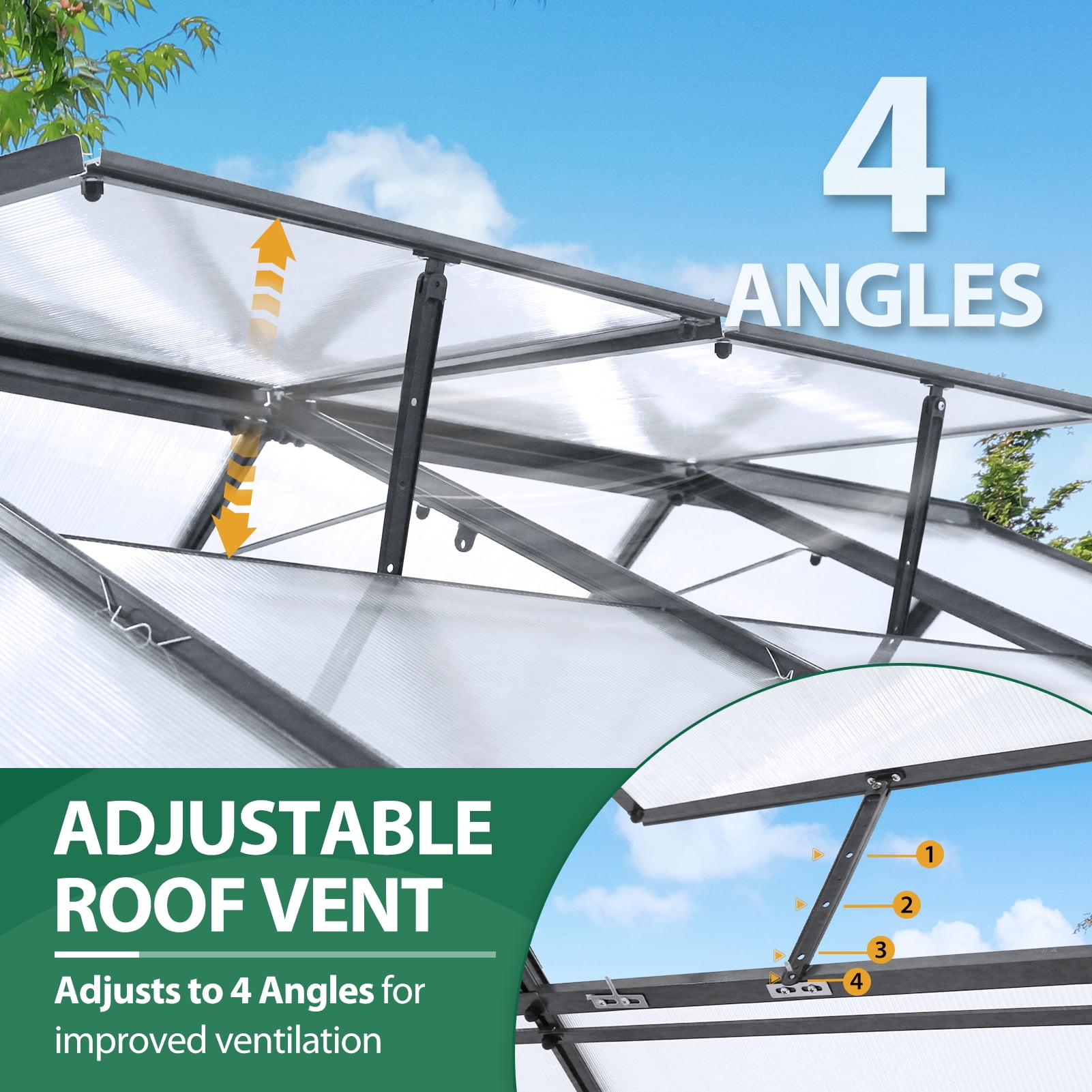 EAGLE PEAK 6 Ft. W x 8 Ft. D x 7 Ft. H Outdoor Walk-in Hobby Greenhouse