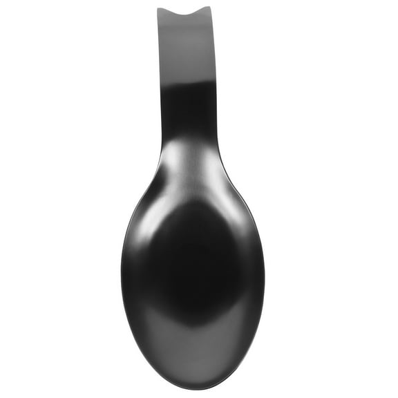 SOPOTUTU Black Stainless Steel Spoon Rest Practical Sturdy Ladle Holder for Dinner Table Storage