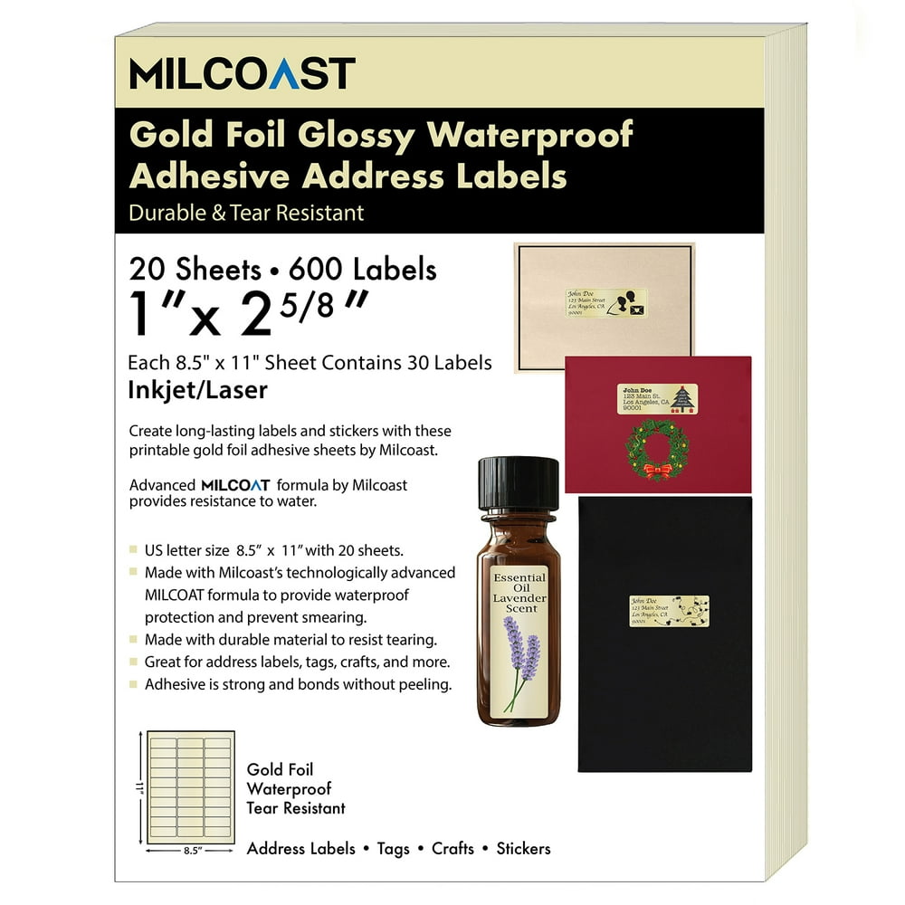 Avery gold foil laser labels