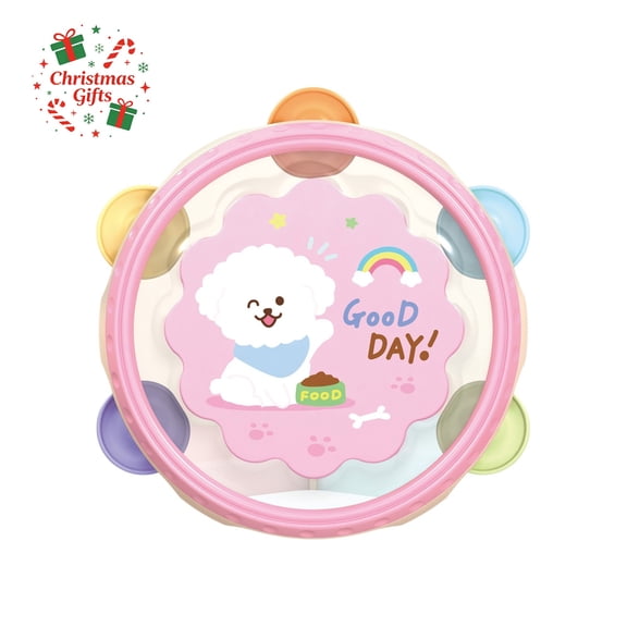 Toys Under 5$ Baby Hand Beat Drum Toy, Rattle Drum, Kindergarten Educational Music Toy, Early Learning Percussion Drum for Toddlers, Sensory Development Toy for Babies 0-6-12 Months