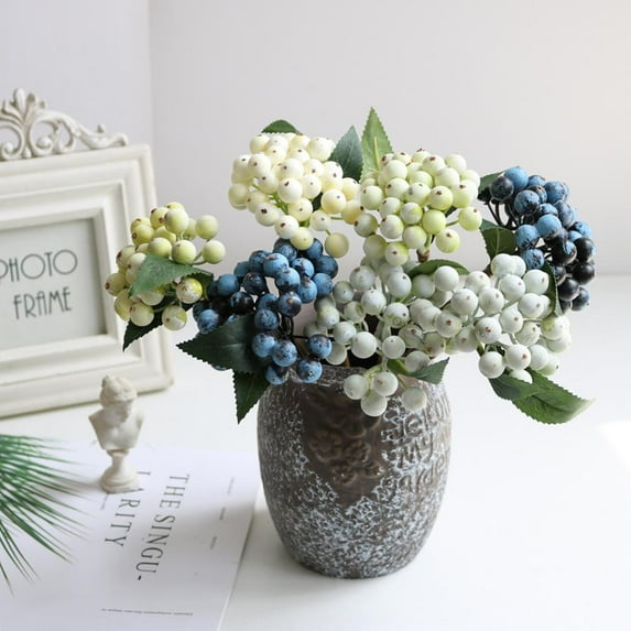 spdoo Artificial Berries 1PC Simulation Flowers Lifelike Berries with Stems Fake Fruit Berries for Wedding DIY Bridal Bouquet Decoration