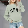 thumbnail image 2 of Fancifize Girl's Cute USA Print Sweatshirt Long Sleeve Crew Neck Pullover Tops T-Shirt Little/Big Girls Casual Drop Shoulder Shirt 1-12 Years, 2 of 7