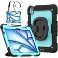 thumbnail image 1 of Case for iPad Air 11 inch M2 M3 2025 2024 6th 7th Generation, Shockproof Protective Cover with Screen Protector, Rotating Stand, Hand/Shoulder Strap, Pencil Holder, 1 of 7
