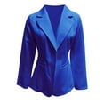 thumbnail image 2 of Uooqdmx Blazers for Women Suits Autumn and Winter Solid Color Simple Long Sleeve Suit Collar Coat Blazers for Women Business Casual Blue L, 2 of 6