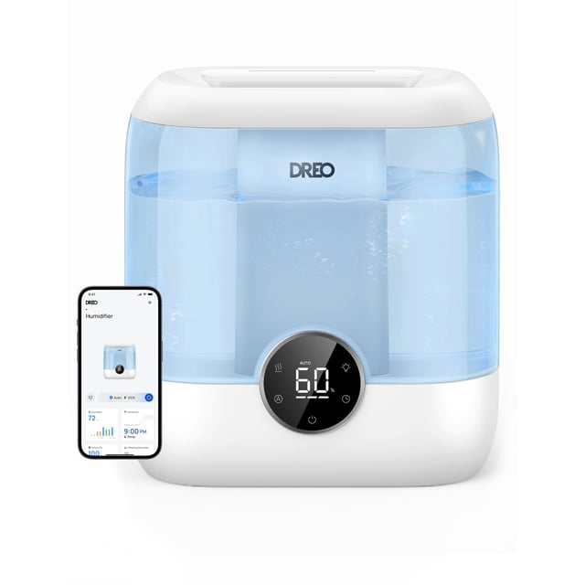 Humidificador Dreo Smart, 6 litros, relleno en la parte superior, Cool Mist, 60 horas de funcionamiento, color azul