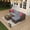 Brown +Gray, variant on EastVita 5 Piece Deck Patio Furniture Set Outdoor Rattan Parlor Sofa Set All Weather Sectional Sofa with Glass Storage Table and Balcony Footstool Non-Slip Cushions Poolside Garden Porch Grey Blue