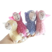 4 Plush Small Alpaca Stuffed Animal Toy - Soft Animal Plushie Stuffie. Llama- Soft Snuggly Toy