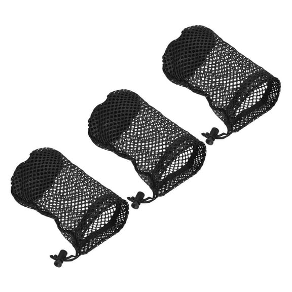 Uxcell 6.7"x 4.3" Nylon Golf Ball Bag, Drawstring Mesh Storage Bag for Golf Sports, 3 Pack