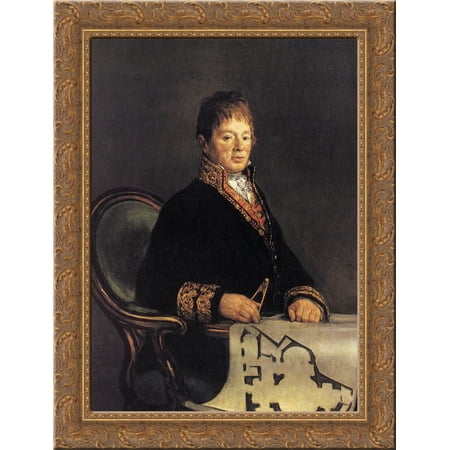 Don Juan Antonio Cuervo 24x18 Gold Ornate Wood Framed Canvas Art by Francisco Goya