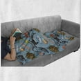 thumbnail image 6 of Turtle Soft Flannel Fleece Blanket, Illustration of Sea Animals Underwater Creatures in Cartoon Style Design, Cozy Plush for Indoor and Outdoor Use, 60" x 80", Blue Grey Multicolor, by Ambesonne, 6 of 6