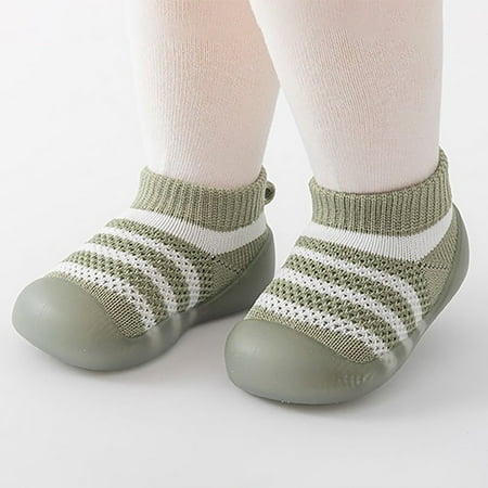 

Slipper Socks Anti Baby First Walking Shoes Indoor Warm Knit Soft Sole Rubber Cotton Shoes for Boys 12-18 Months