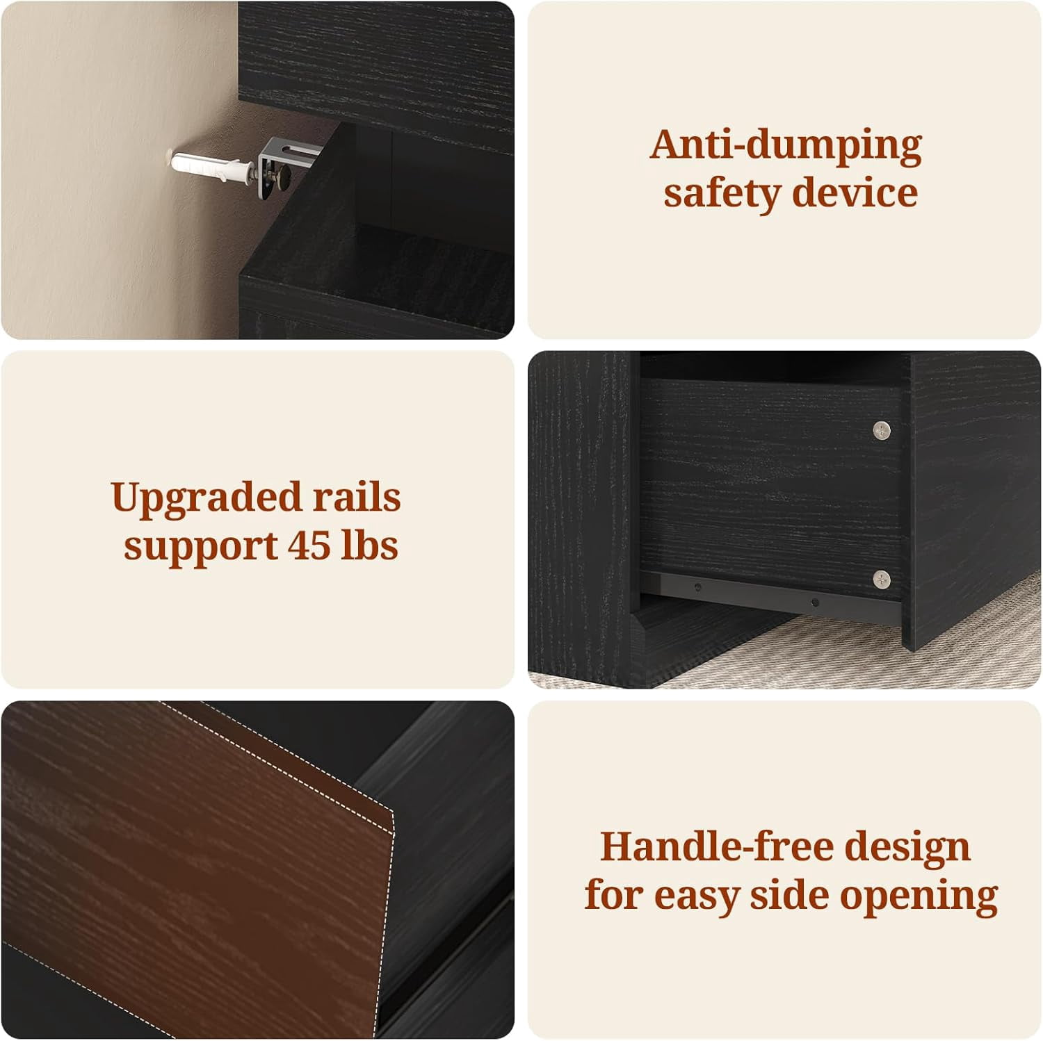 10 Drawer Double Dresser, Chest Of Drawers with LED Light and Power Outlet, Modern Bedroom Dresser with Sliding Top Storage Space for Living Room, Hallway, Entryway, Black