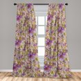 thumbnail image 4 of Ambesonne Nature Curtains, Blossoms Romantic Pattern, Pair of 28"x84", Olive Green and Pale Fuchsia, 4 of 5