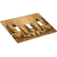 thumbnail image 3 of Sunyuer Pine Tree Wood Decorative Wall Plate, 3 Gang Triple Toggle Outlet Cover Decorative Switch Plate for Kitchen Bathroom Bedroom, Mid Size 4.5x6.38 Inch, 3 of 7