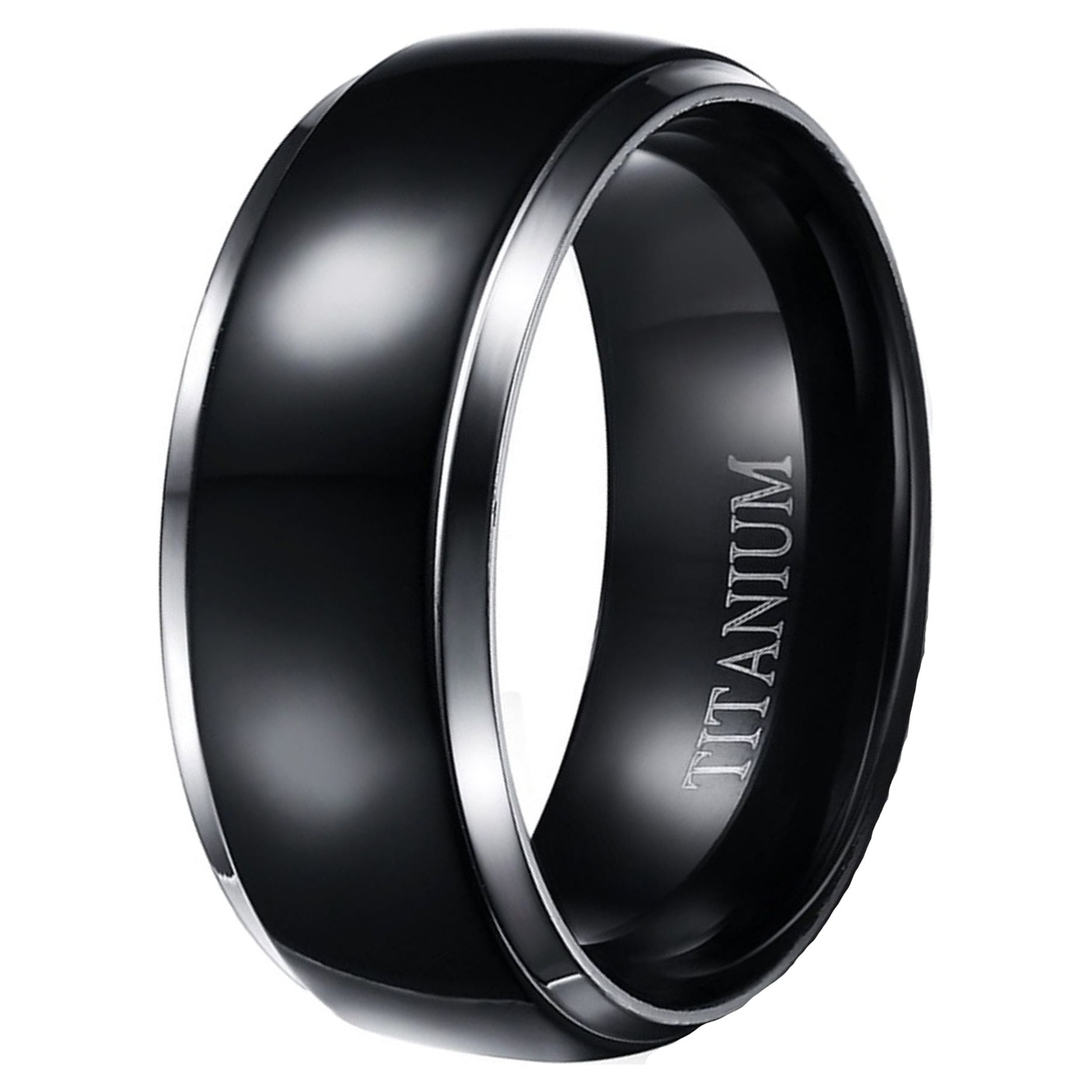 LaRaso & Co His Her Wedding Ring Set Trio Sterling Silver Black Wedding Band Engagement Ring Set 7/9