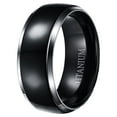 Black Wedding Ring Sets for Men Women Matching Titanium Bands for Him Size 10 and Her Size 8