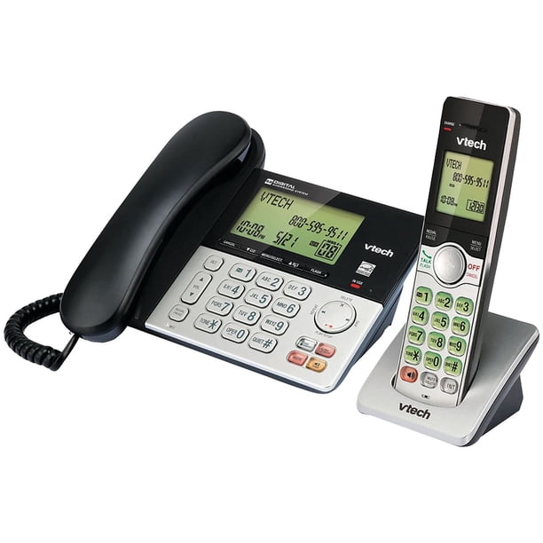 Teléfono estándar VTech CS6949 DECT 6.0, negro y plateado