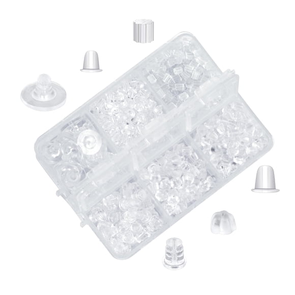 Respaldos para aretes DSOMHZ, kit de 600 piezas de silicona hipoalergénica