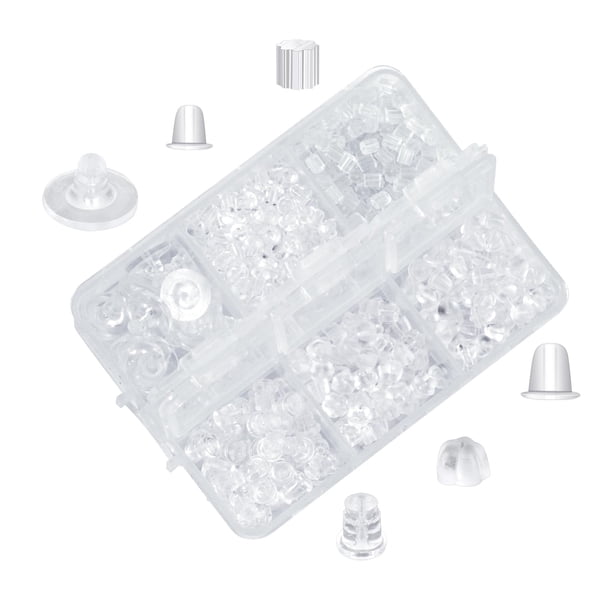 Respaldos para aretes DSOMHZ, kit de 600 piezas de silicona hipoalergénica