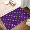 thumbnail image 4 of Yiaed Purple Mardi Gras Print Flannel Doormat Mat Outdoor Indoor Door Mats, Non Slip Durable Entrance Rugs for Outside Entry, Porch, Resist Dirt, 16"x24", 4 of 7