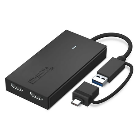 UPC: 0819927012634 | Plugable USB 3.0 or USB C to HDMI Adapter for Dual Monitors  Universal Video Graphics Adapter for Mac and Windows  Thunderbolt  USB 3.0 or USB-C  1080p@60Hz