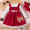 thumbnail image 2 of Staki Baby Girl Fall Winter Clothes Long Sleeve Romper Dress + Romper Newborn Infant Cute Casual Outfits 6M-3T,18-24 Months, 2 of 9