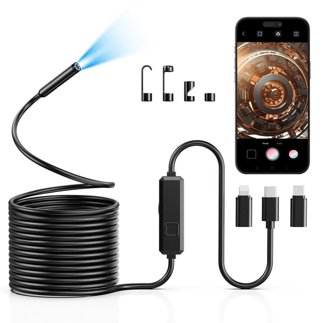Cámara Endoscópica Vorth 1920P HD Borescopio 10m IP67 iOS Android