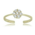 thumbnail image 5 of AVORA 10K Yellow Gold Adjustable Flower Cluster Toe Ring with Simulated Diamond CZ, 5 of 5