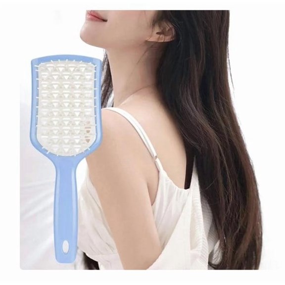 Detangling Hair Brush, Hair Detangler Brush for Curly Hair, Professional for Women Styling Smoothing, Portable Glide through Tangles Hairbrush Blue