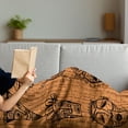 thumbnail image 3 of African Soft Flannel Fleece Throw Blanket, Ceremonial Native Illustration Cultural Art Print, Cozy Plush for Indoor and Outdoor Use, 70" x 90", Black Brown, by Ambesonne, 3 of 5