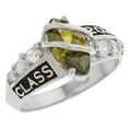 thumbnail image 2 of JackAni 14k White Gold Simulated Peridot August Birthstone 2026 Class Graduation Ring - Size 5.25, 2 of 5